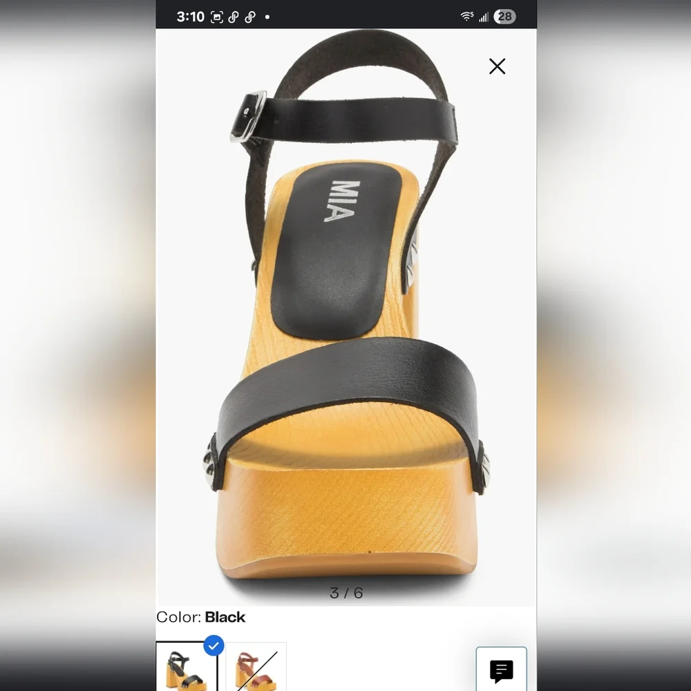 Stylish Black and Tan Wedge Sandals - Picture 3 of 7